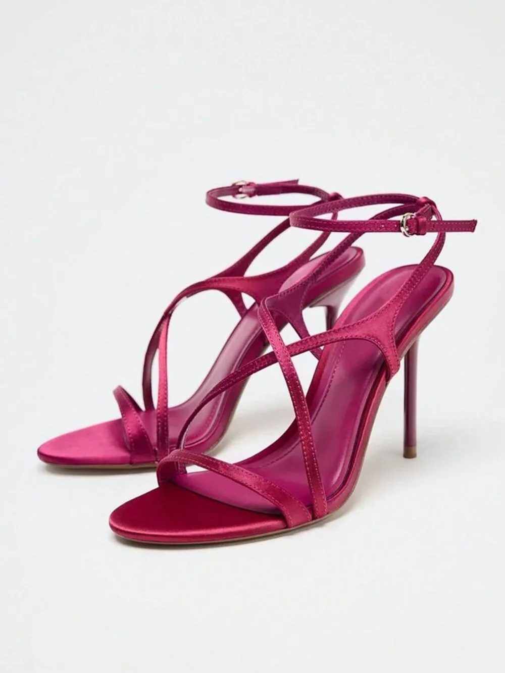 Hot Pink Casual Women's Plain Slingback Heels
